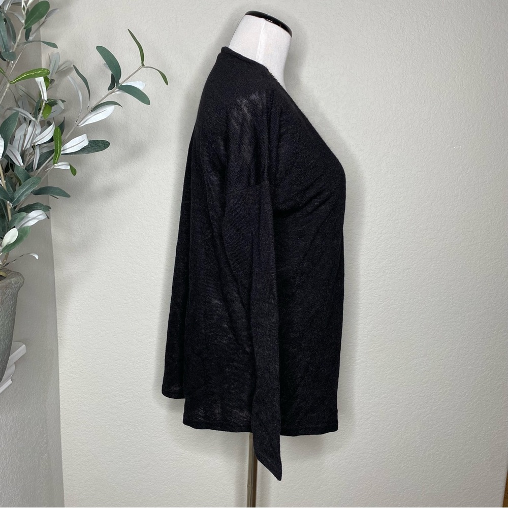 Soft Surroundings Valentina Black Zip Up Sweater Top Size Large - Picture 3 of 8